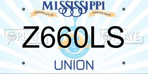 Z660LS Mississippi License Plate