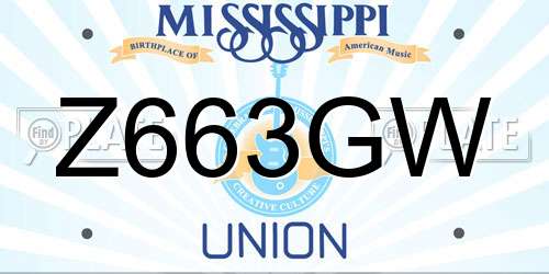 Z663GW Mississippi License Plate