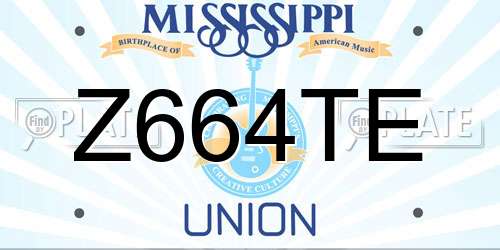 Z664TE Mississippi License Plate