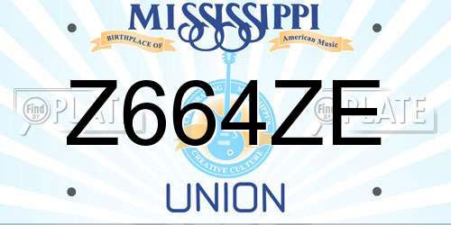 Z664ZE Mississippi License Plate