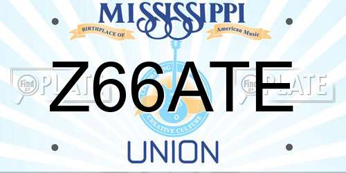 Z66ATE Mississippi License Plate