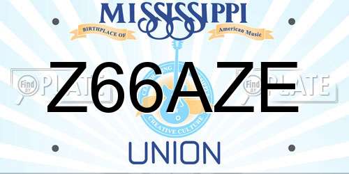 Z66AZE Mississippi License Plate