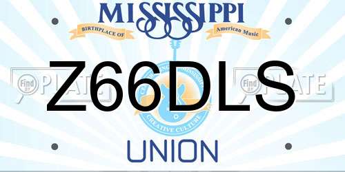 Z66DLS Mississippi License Plate