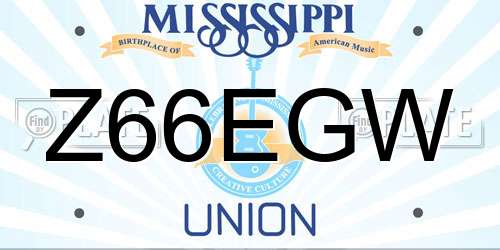 Z66EGW Mississippi License Plate