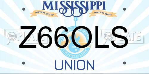 Z66OLS Mississippi License Plate