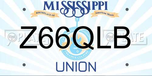 Z66QLB Mississippi License Plate