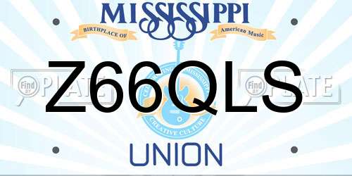 Z66QLS Mississippi License Plate