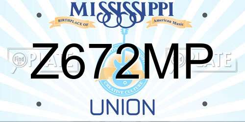 Z672MP Mississippi License Plate