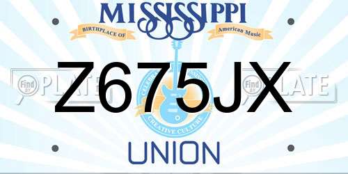 Z675JX Mississippi License Plate