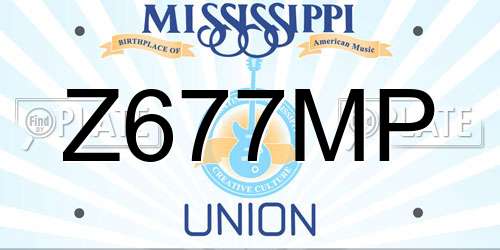 Z677MP Mississippi License Plate