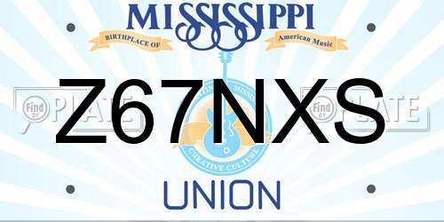 Z67NXS Mississippi License Plate