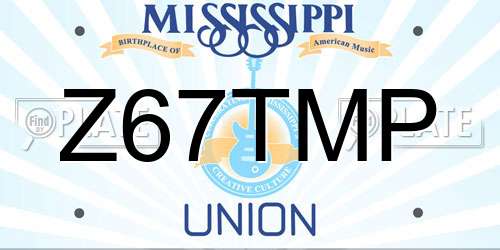Z67TMP Mississippi License Plate