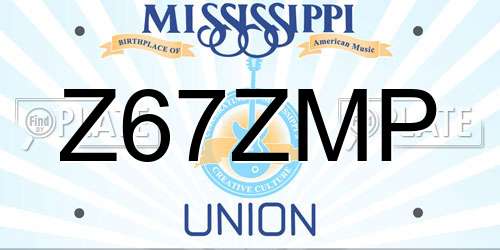 Z67ZMP Mississippi License Plate