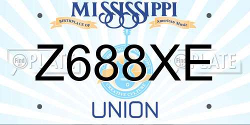 Z688XE Mississippi License Plate