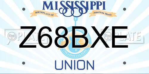Z68BXE Mississippi License Plate
