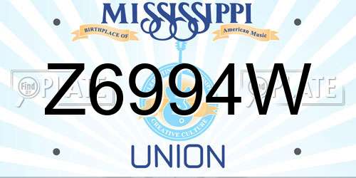 Z6994W Mississippi License Plate