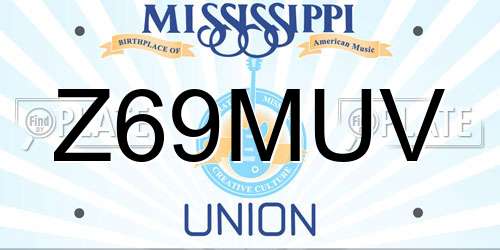 Z69MUV Mississippi License Plate