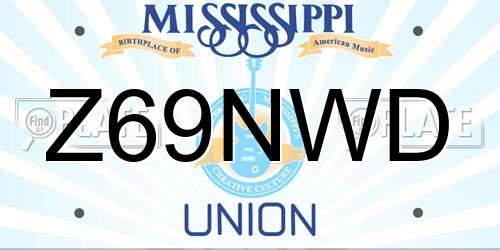 Z69NWD Mississippi License Plate