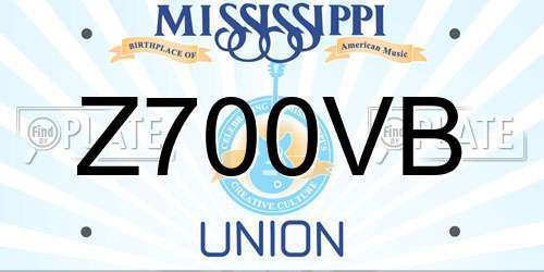 Z700VB Mississippi License Plate