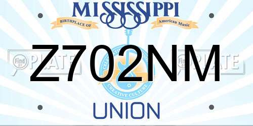 Z702NM Mississippi License Plate