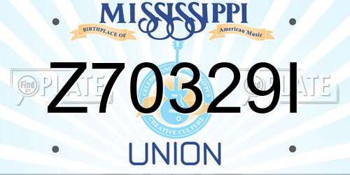 Z70329I Mississippi License Plate