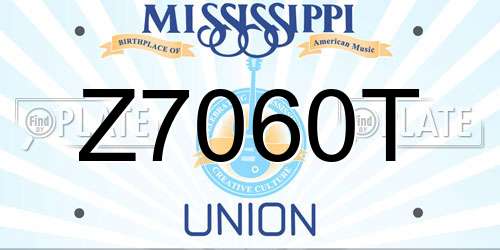 Z7060T Mississippi License Plate