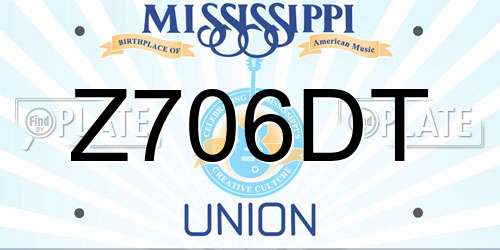 Z706DT Mississippi License Plate