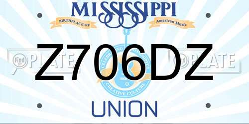 Z706DZ Mississippi License Plate