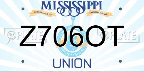Z706OT Mississippi License Plate