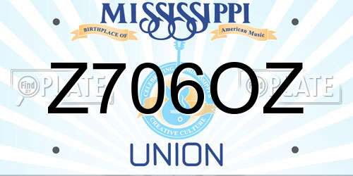 Z706OZ Mississippi License Plate