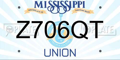 Z706QT Mississippi License Plate