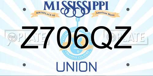 Z706QZ Mississippi License Plate