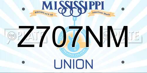 Z707NM Mississippi License Plate