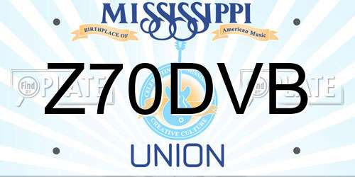 Z70DVB Mississippi License Plate