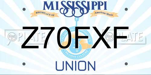 Z70FXF Mississippi License Plate