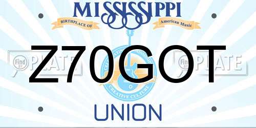 Z70GOT Mississippi License Plate