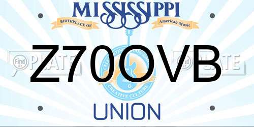 Z70OVB Mississippi License Plate