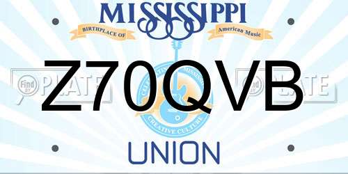 Z70QVB Mississippi License Plate