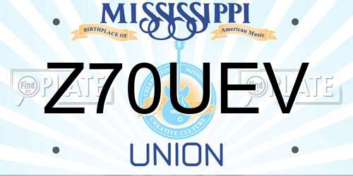 Z70UEV Mississippi License Plate