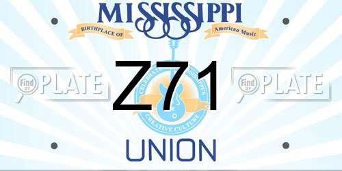 Z71 Mississippi License Plate