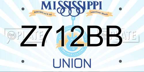 Z712BB Mississippi License Plate