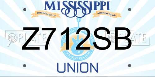 Z712SB Mississippi License Plate