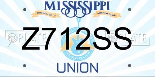 Z712SS Mississippi License Plate