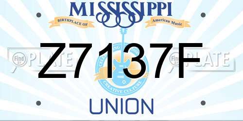 Z7137F Mississippi License Plate