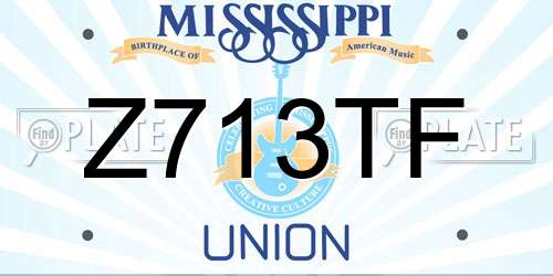 Z713TF Mississippi License Plate