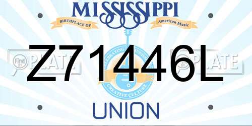 Z71446L Mississippi License Plate