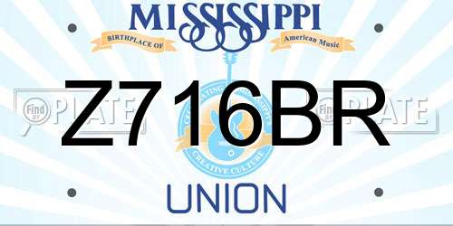 Z716BR Mississippi License Plate