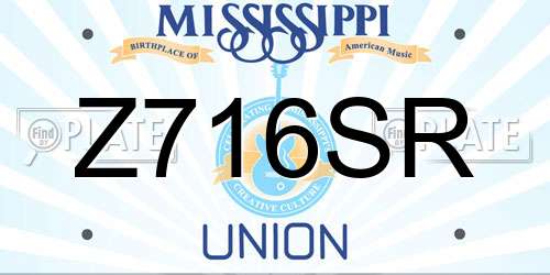 Z716SR Mississippi License Plate