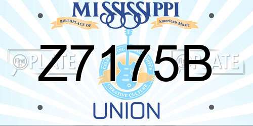 Z7175B Mississippi License Plate