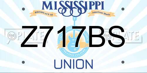 Z717BS Mississippi License Plate